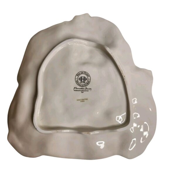 Fitz and Floyd Santa Cookie Plate Christmas Poinsettia Canape 59-353 w/Box - Picture 4 of 6